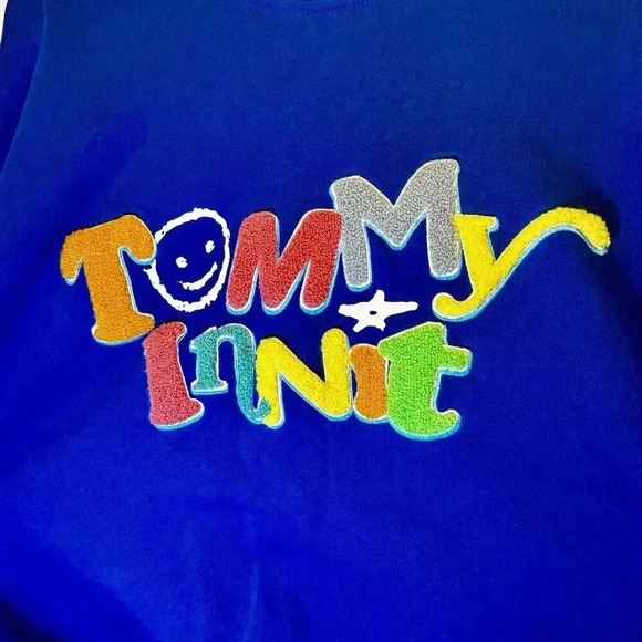 Tommyinnit Sweatshirt Mens  Large Blue Logo Limited Edition Casual Pullover - Picture 4 of 13